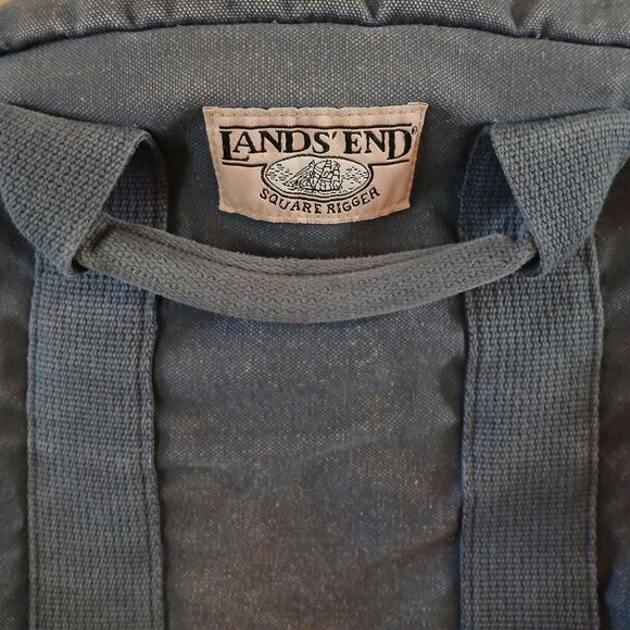 VTG 90s Lands End Square Rigger Canvas Business Laptop Messenger Bag USA Made - Picture 2 of 8
